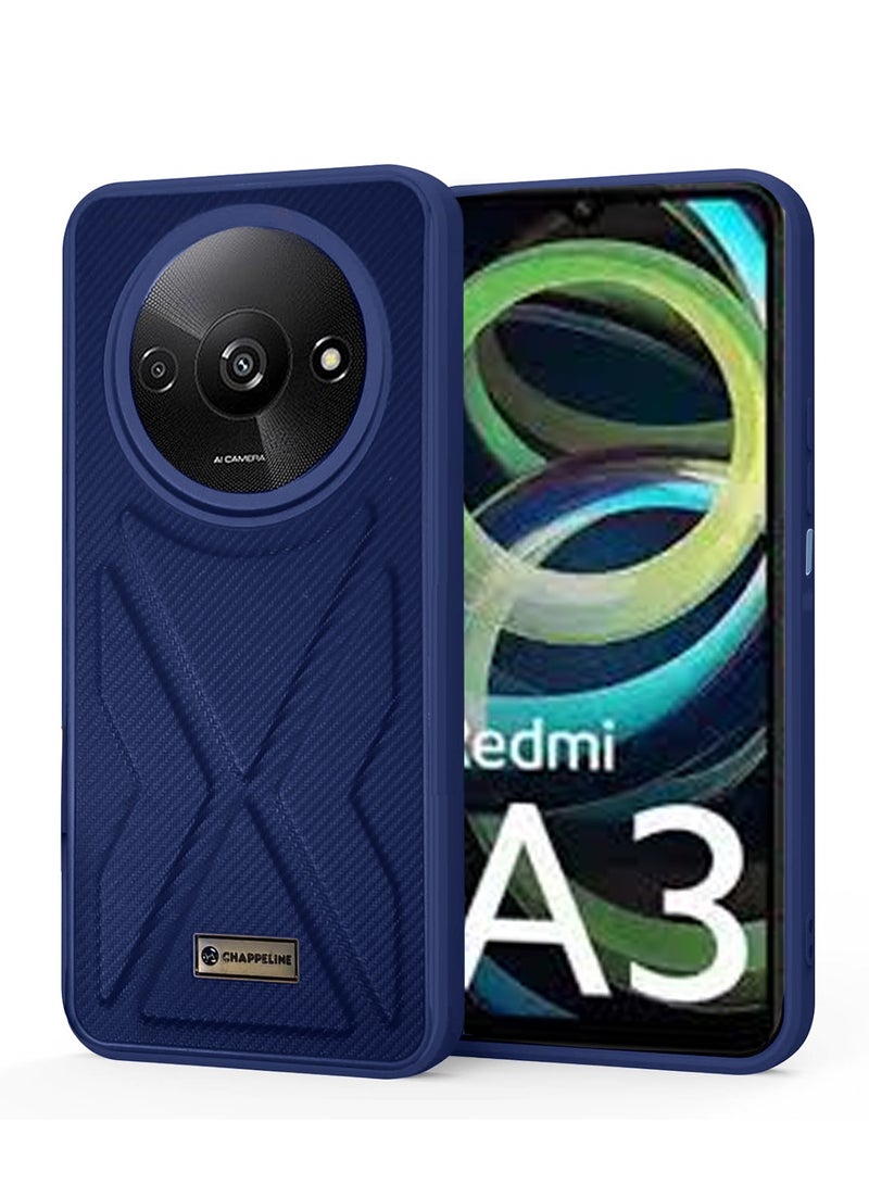 CHAPPELINE Soft Silicone Fabric Texture Card Holder Case Cover For Xiaomi Redmi A3 4G 2024 Navy Blue - Image 1