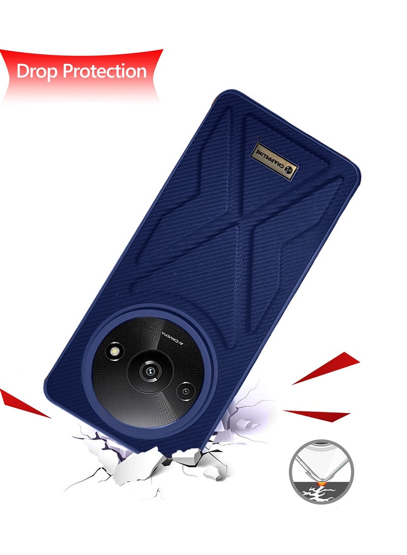 CHAPPELINE Soft Silicone Fabric Texture Card Holder Case Cover For Xiaomi Redmi A3 4G 2024 Navy Blue - Image 2