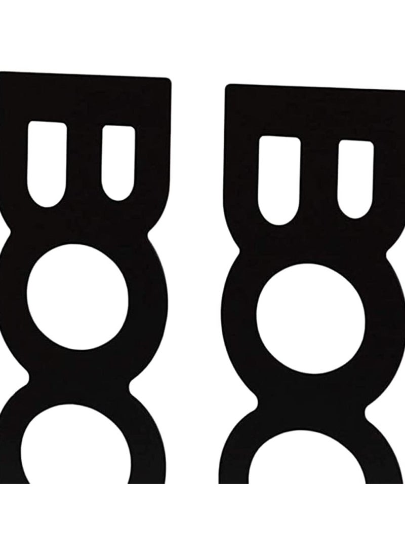 SYOSI Bookend Frame, Retro Organized Creative Lightweight Frame Creative Bookends Frame Organized for School Library Home 2pcs Black  - Image 2