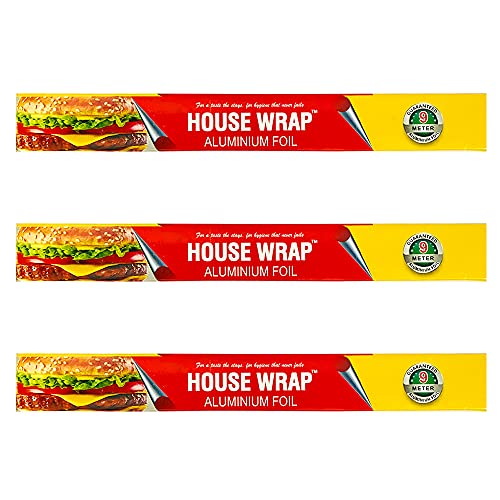 House Wrap Aluminium Foil Total 27 Meter for Food Packing, Cooking, Baking | Foil Paper for Food Wrap 11 Microns Thickness - Image 1