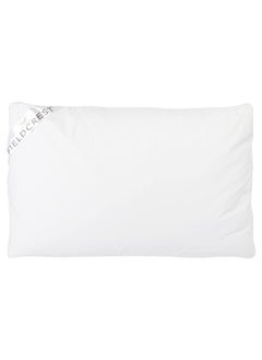 Rectangular Feather Core and Washable Cotton Queen Pillow White 50 x 75 cm FC FPQ