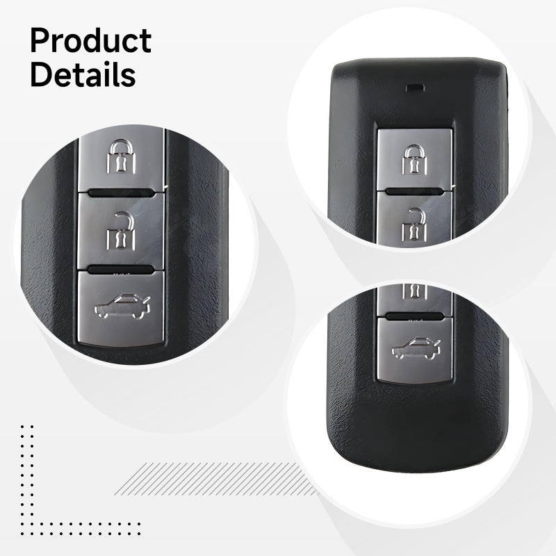 3 Button Car Key Fob Replacement 433Mhz Remote ABS Shell Id46 Chip - Image 5