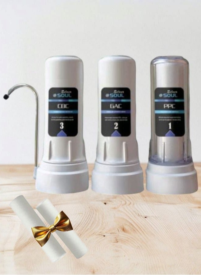 سول فلتر مياه 3 مراحل سيلفر + 2 مرحلةاولى هدية