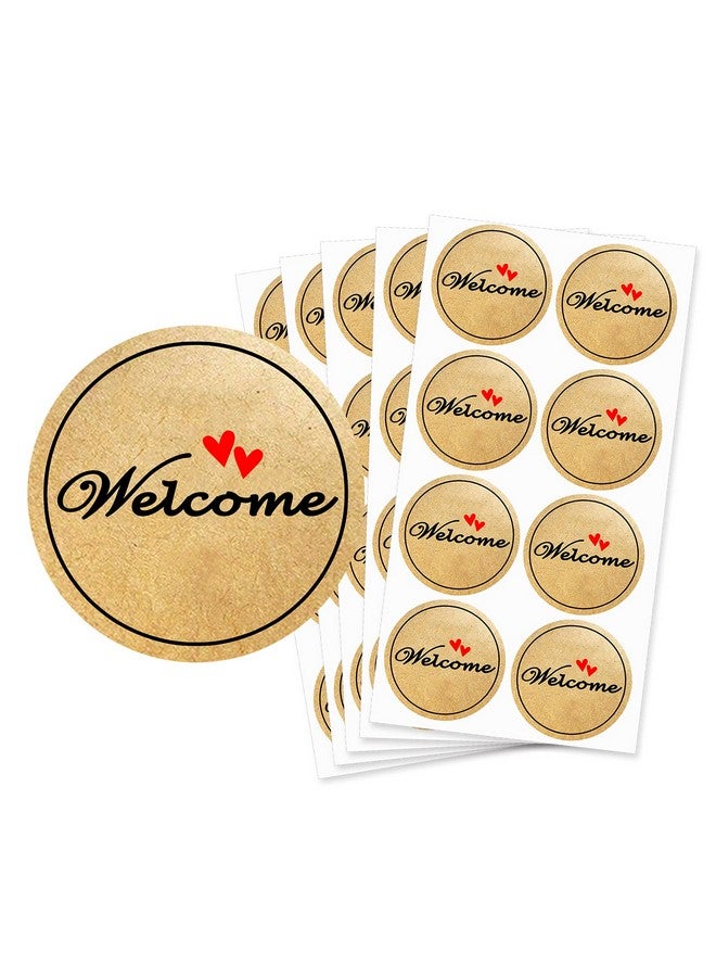 Besttile Kraft Welcome Stickerswedding Party Favor Bag Labels Invitation Card Envelope Seals For Bridal Shower Birthday Party2 Inch 160 Pcs Per Pack - Image 1