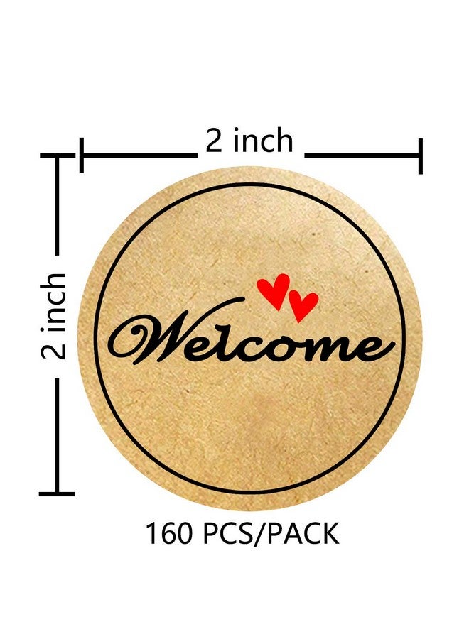 Besttile Kraft Welcome Stickerswedding Party Favor Bag Labels Invitation Card Envelope Seals For Bridal Shower Birthday Party2 Inch 160 Pcs Per Pack - Image 2
