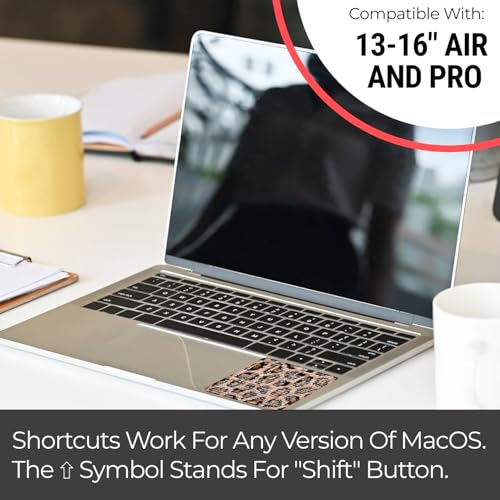 Synerlogic Mac OS Shortcuts Sticker | Keyboard Stickers for macOS | No-Residue Laminated Vinyl MacBook Cheatsheet for Laptop | MacBook Shortcuts 2025 (Leopard) - Image 5