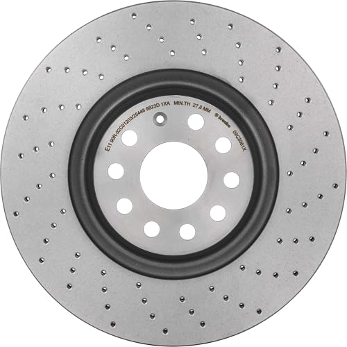Brembo 09.C306.1X Xtra UV Coated Pillar Vented drilled Front Brake Rotor AUDI/CHRYSLER/CUPRA/SEAT/SKODA/SKODA (SVW)/VW/VW (FAW)/VW (SVW) OE# 1K0615301AD - Image 3