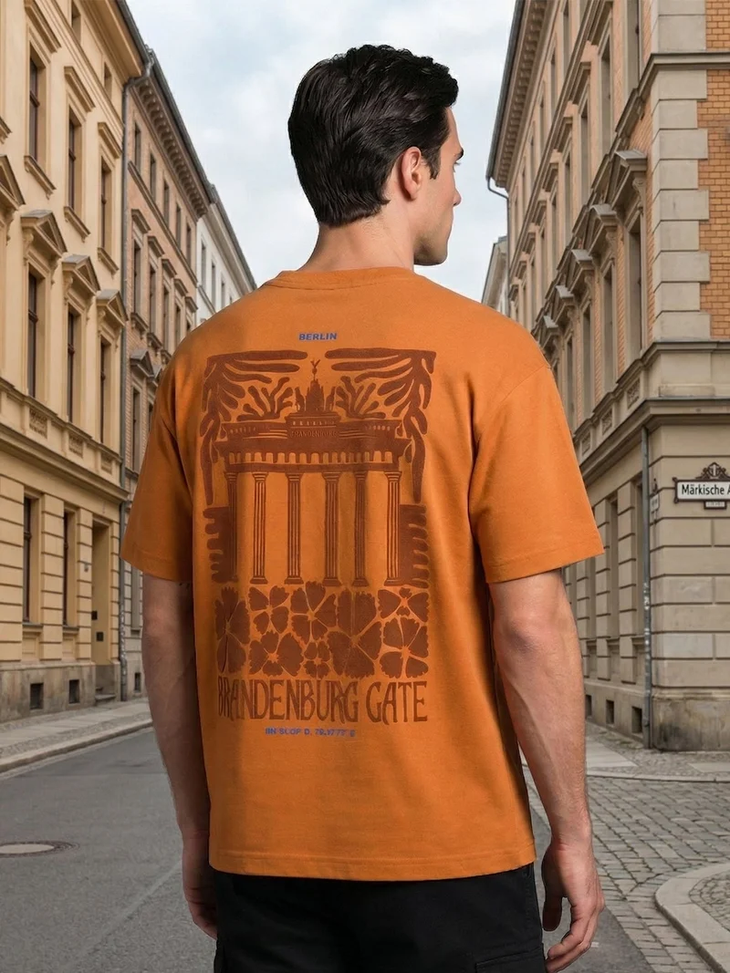 نوبيرو NOBERO Men's Premium Oversized Printed T-Shirt