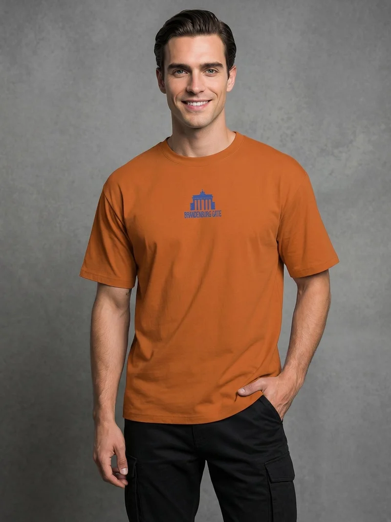 نوبيرو NOBERO Men's Premium Oversized Printed T-Shirt