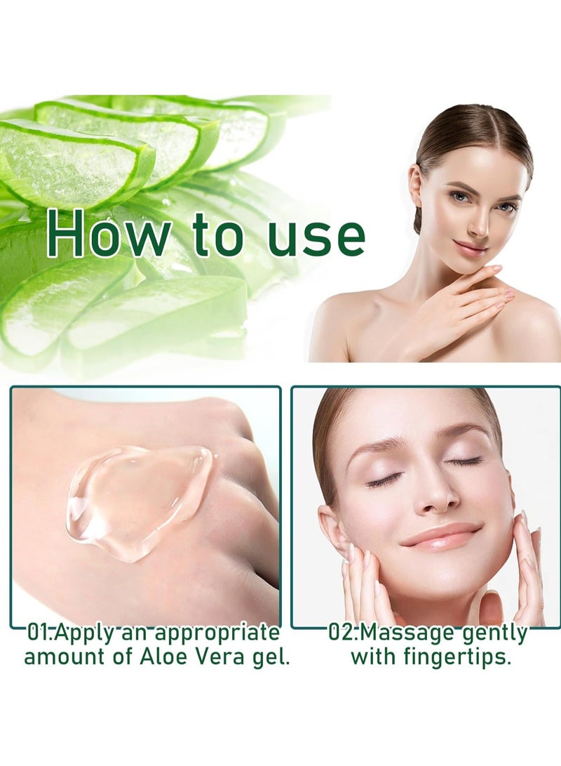 ألو فيرا جل الصبار العضوي، غير لزج، منعش، مرطب يدوم طويلاً، يخفف تهيج البشرة الناتج عن حروق الشمس والطفح الجلدي، مناسب لجميع أنواع البشرة - Image 2