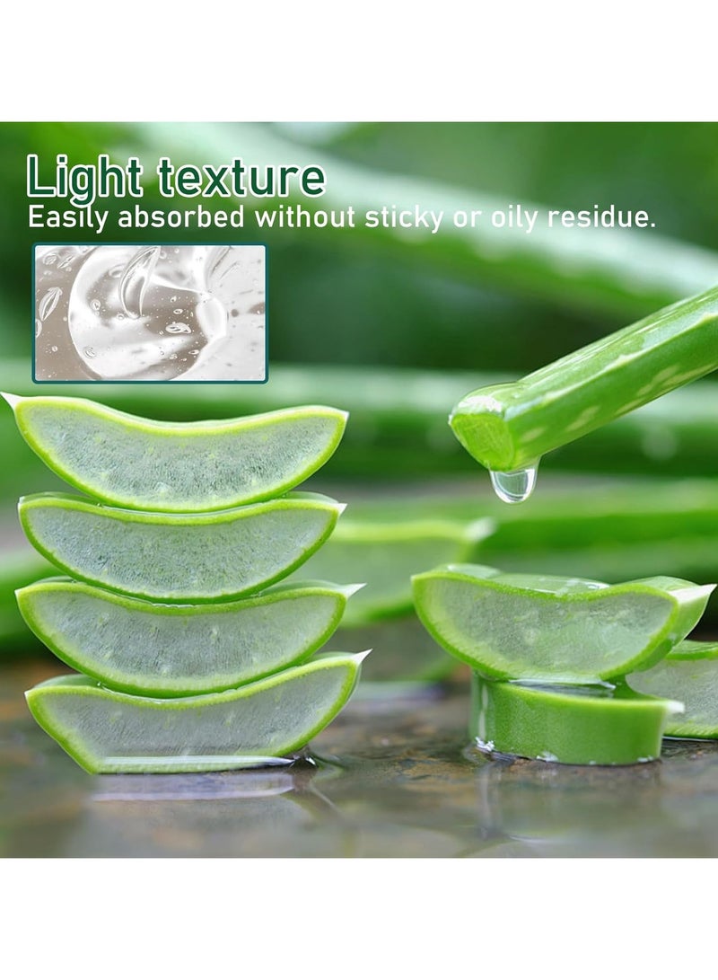 ألو فيرا جل الصبار العضوي، غير لزج، منعش، مرطب يدوم طويلاً، يخفف تهيج البشرة الناتج عن حروق الشمس والطفح الجلدي، مناسب لجميع أنواع البشرة - Image 1