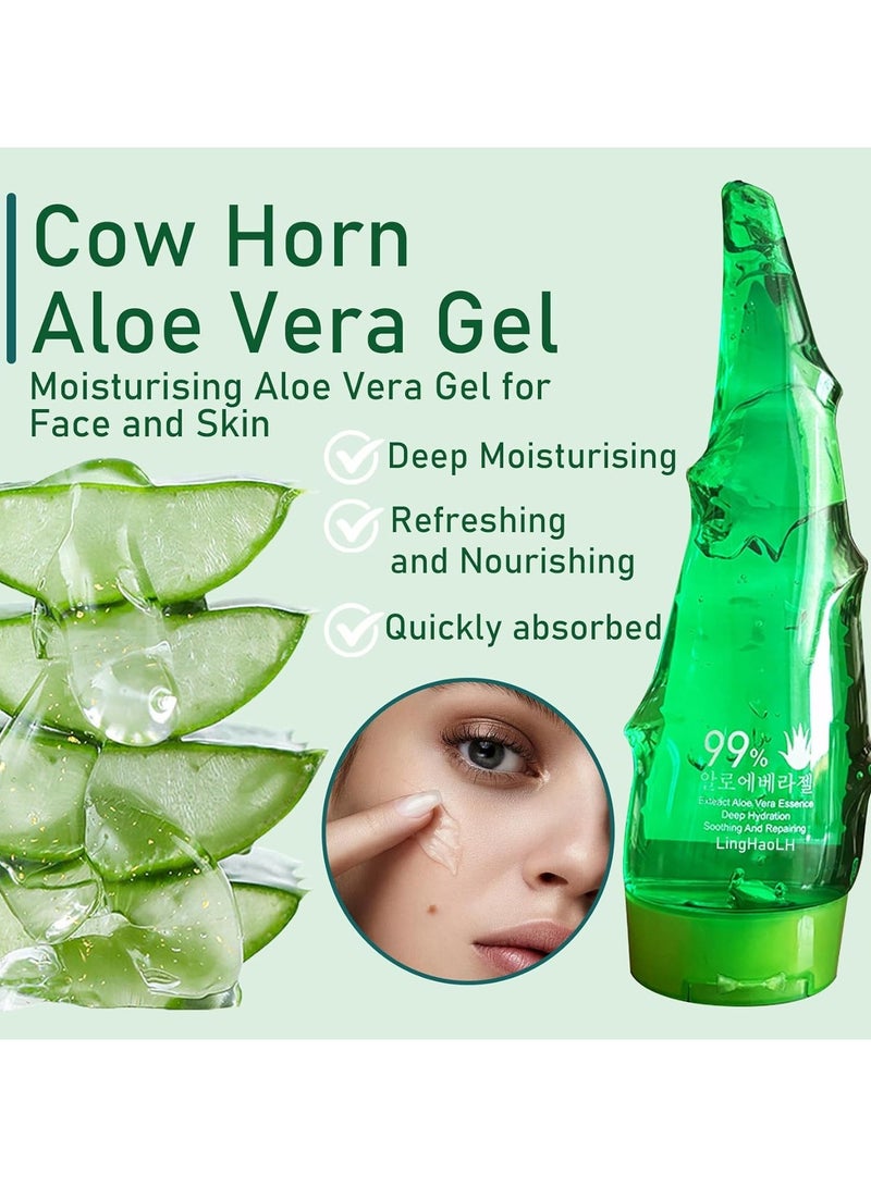 ألو فيرا جل الصبار العضوي، غير لزج، منعش، مرطب يدوم طويلاً، يخفف تهيج البشرة الناتج عن حروق الشمس والطفح الجلدي، مناسب لجميع أنواع البشرة - Image 5