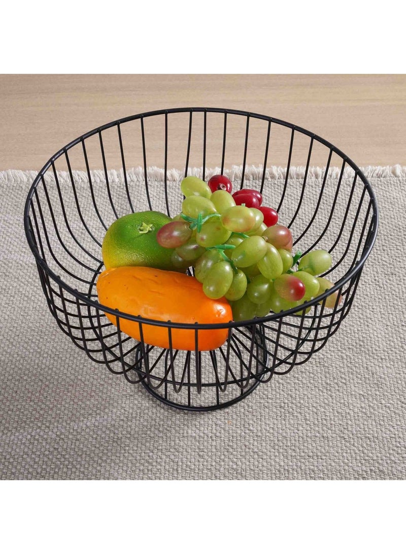 Pan Home Karen Metal Fruit Basket 28x13x19.5cm - Black - Image 5