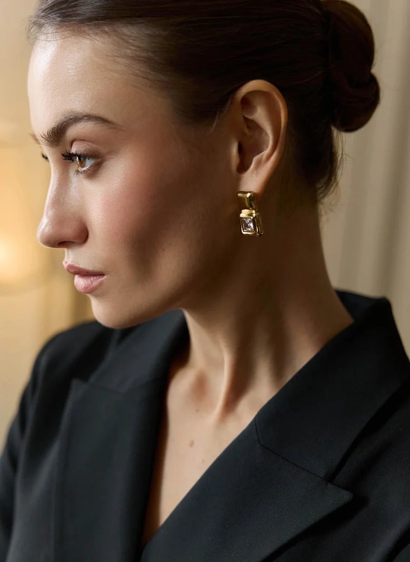 Lichi  Geometric stud earrings with square stones for Women | Best Price UAE