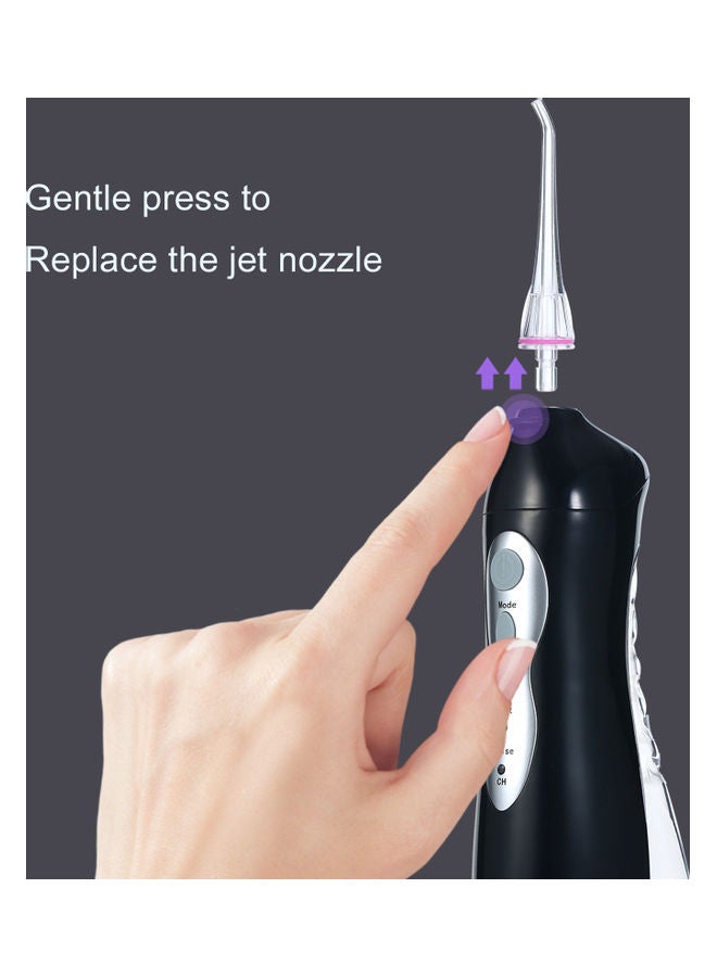 6-Piece USB Rechargeable Water Flosser Oral Irrigator Set Black/White/Blue - Image 2