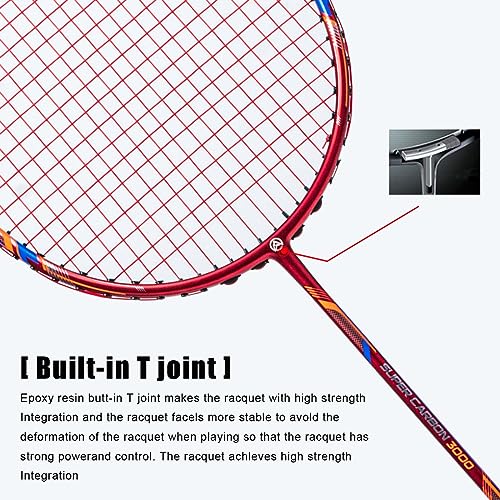 ALPSPORT GJ 10U G5 Super Light Professional Full Carbon Fiber Badminton Racket with Gift Box, Badminton Racquet for Outdoor Backyard Sports Including 1 Flannel Bag, 2 Grips Tapes (Red) - Image 4