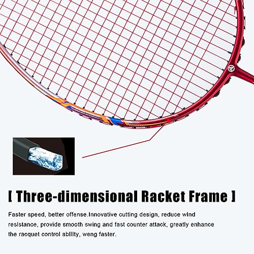 ALPSPORT GJ 10U G5 Super Light Professional Full Carbon Fiber Badminton Racket with Gift Box, Badminton Racquet for Outdoor Backyard Sports Including 1 Flannel Bag, 2 Grips Tapes (Red) - Image 5