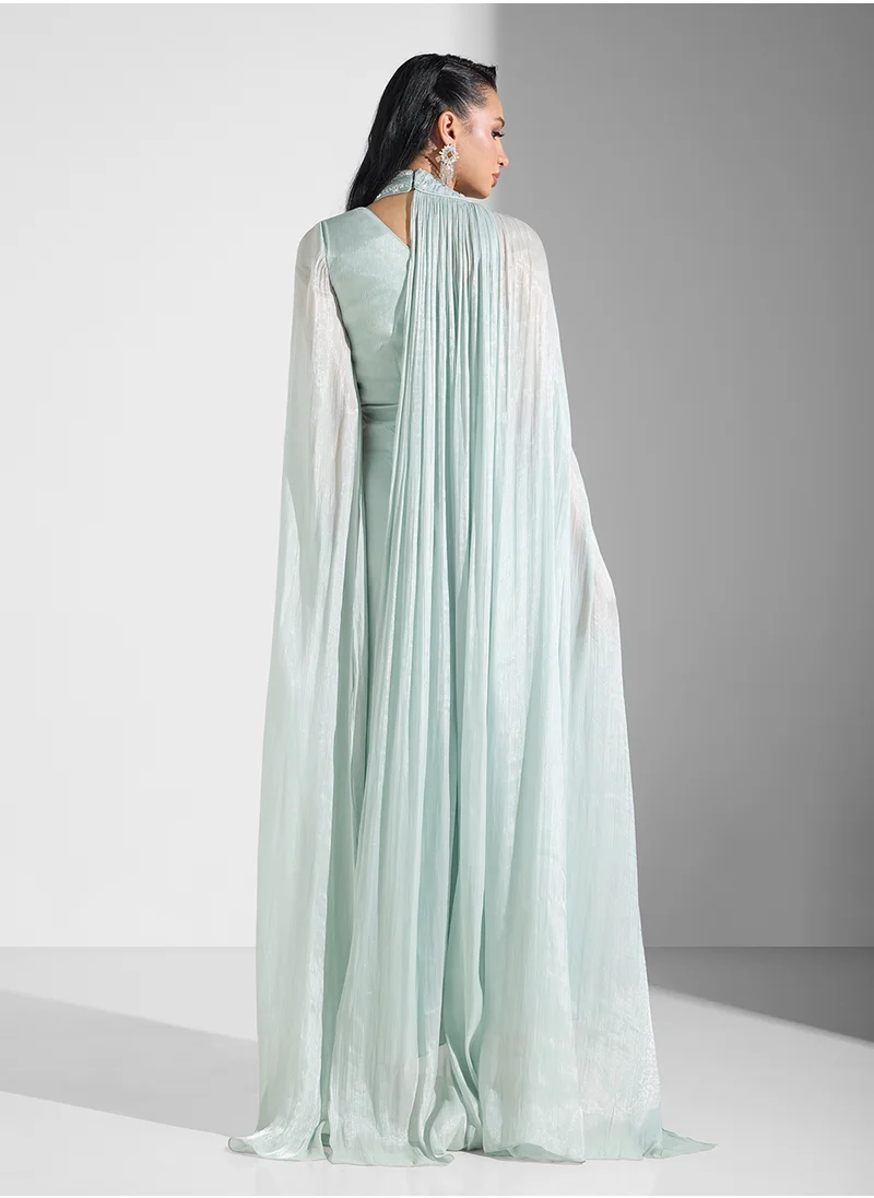 Namshi x Shimmer Neck With Drapped Sleeves