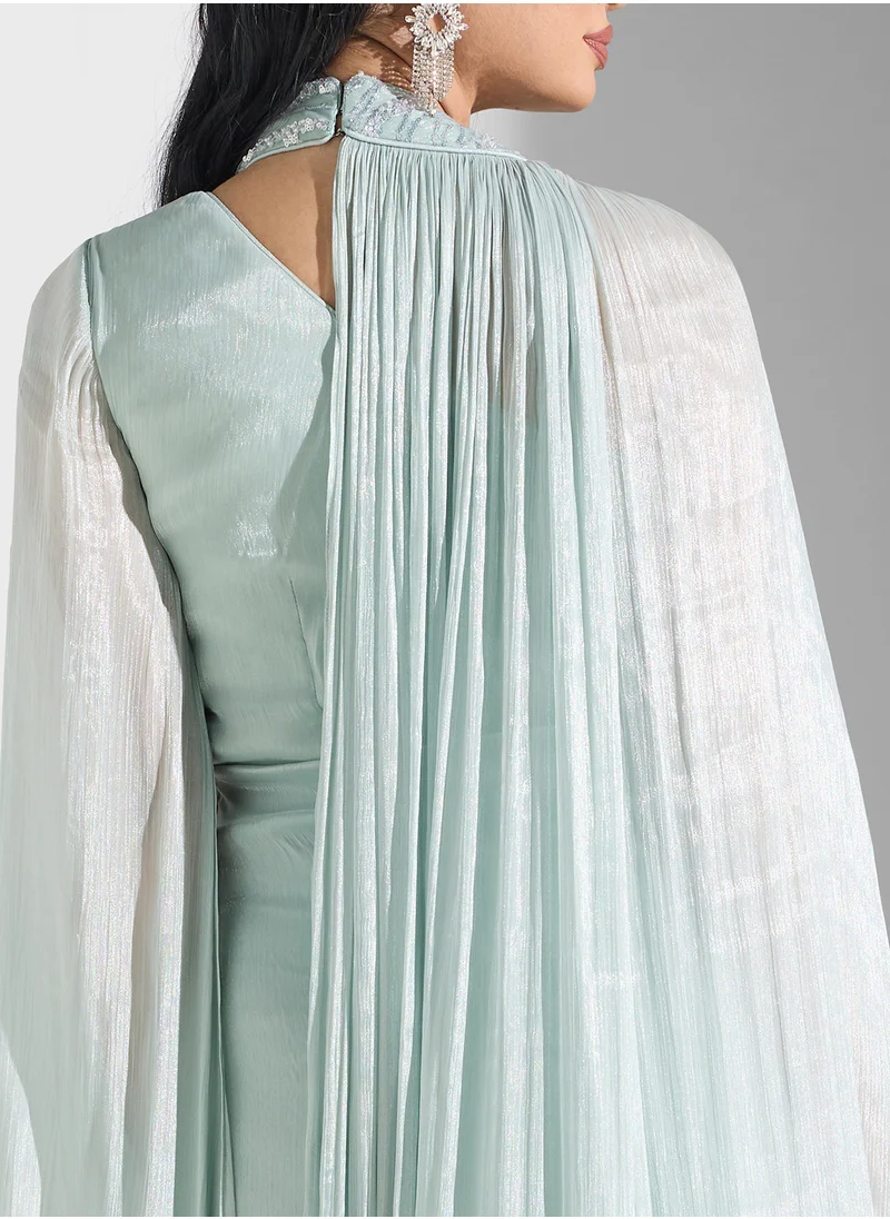 Namshi x Shimmer Neck With Drapped Sleeves
