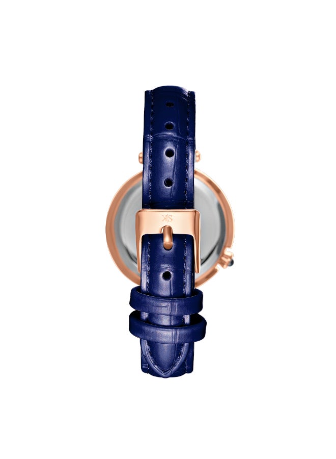 KENNETH SCOTT ساعة كينيث سكوت للسيدات، عرض أنالوج وحزام بولي يوريثان - K24510-RLNN، أزرق - Image 3