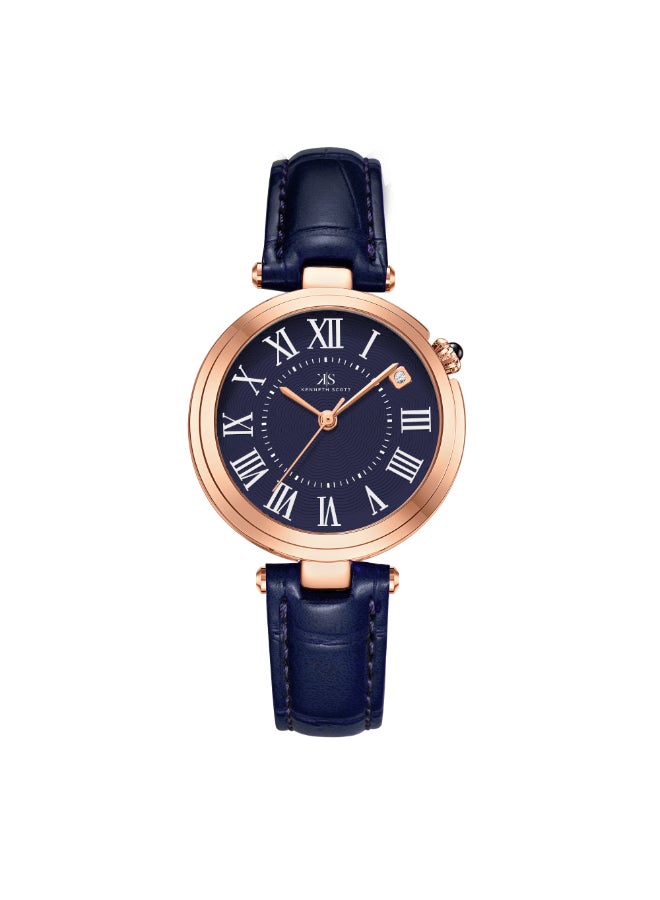 KENNETH SCOTT ساعة كينيث سكوت للسيدات، عرض أنالوج وحزام بولي يوريثان - K24510-RLNN، أزرق - Image 1
