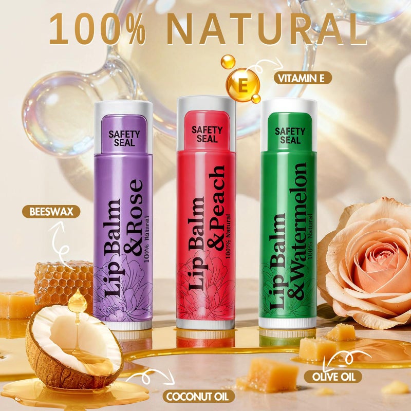 RBUGR 126 Pcs Lip Balm Bulk- 12-Flavored Natural Organic Moisturizing Lip Balm Set for Cracked Lips, Bulk Pack Valentine Party Favors Gifts (4.2g/0.15oz) - Image 3