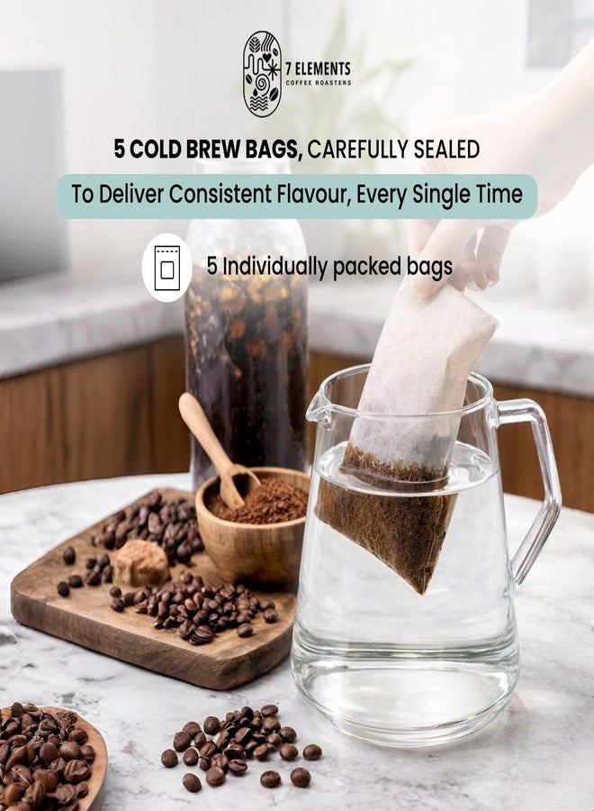 7 Elements Coffee Roasters Ratnagiri Culture Process Cold Brew Bag (Pack of 5) | Light Roast | Freshly Roasted Ground Coffee Bag | Rose, Peach, Hibiscus Flavour Notes - Image 5