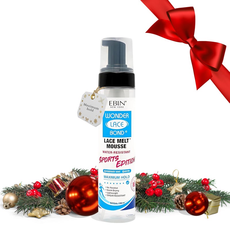 EBIN NEW YORK Wonder Lace Bond Melt Mousse 6.08 Fl Oz Sports Edition For Lace Wig Application & Styling â€“ Strong Hold Mousse â€“ Rosemary Mint for Oil Control â€“ Castor Oil & Biotin for Nourished Hairlin - Image 1