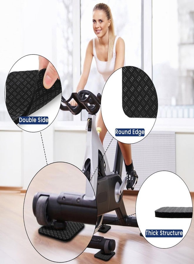 Nagpew 12 Pieces Treadmill Mat Pads, 4'' x 4'' x 0.2'' Non Slip Exercise Equipment Mats with Double-sided Silicone Coating, Anti-vibration Bike Mat for Hard Wood Carpet Floors, Walking Pad - Image 5