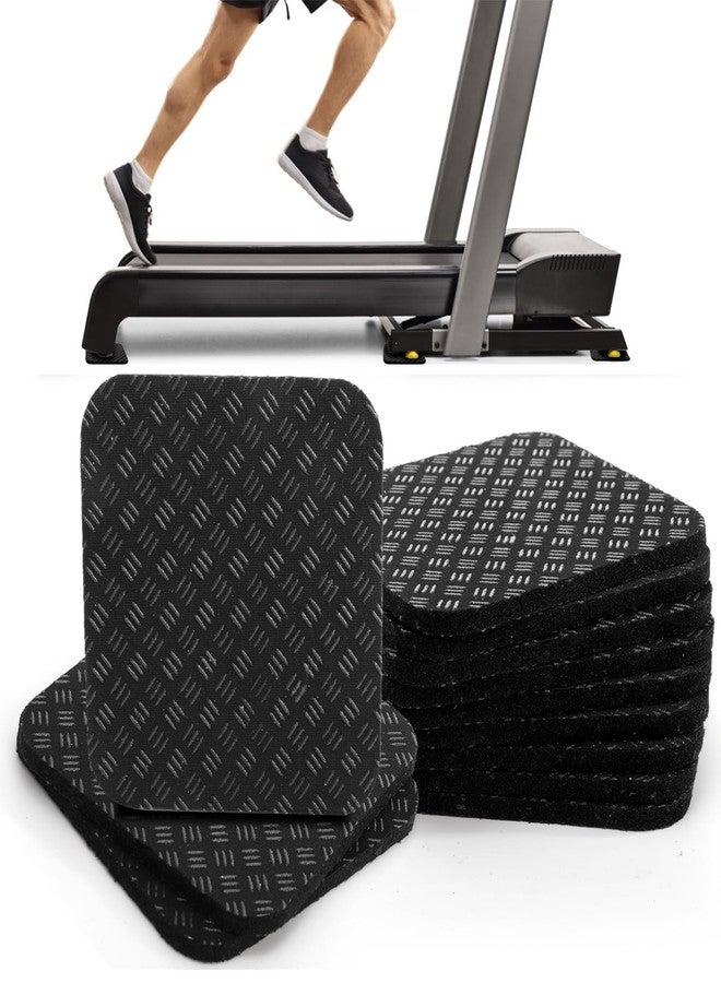 Nagpew 12 Pieces Treadmill Mat Pads, 4'' x 4'' x 0.2'' Non Slip Exercise Equipment Mats with Double-sided Silicone Coating, Anti-vibration Bike Mat for Hard Wood Carpet Floors, Walking Pad - Image 1