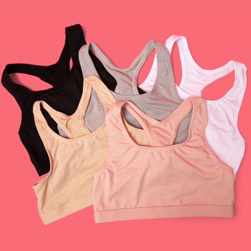 Popular Girls Sports Racerback Bra - Sports Bras. Training Bras for Girls & Teens 5pk - Image 3
