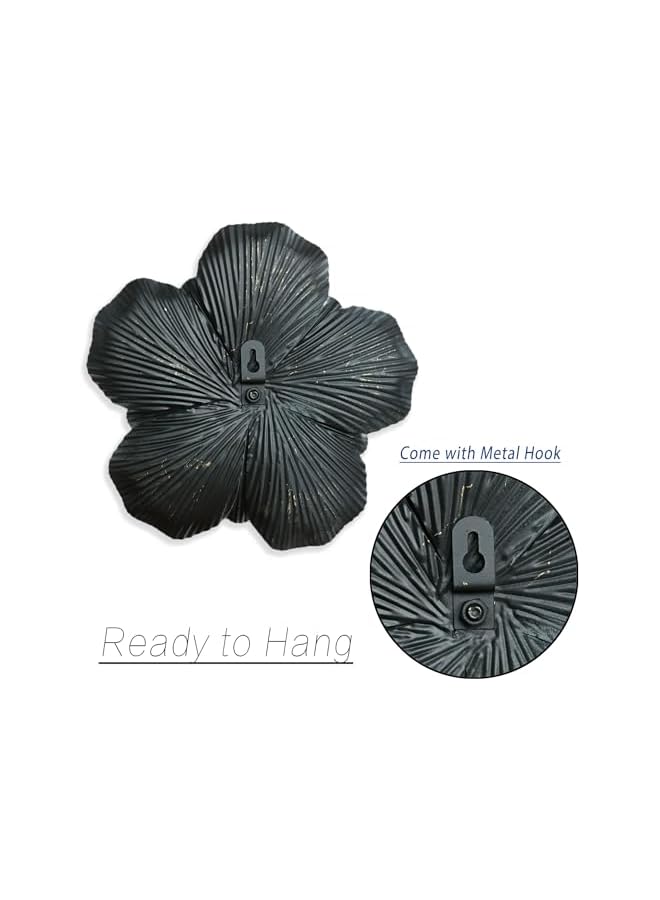 The Bros Metal Flower Wall Art Decor, 9" Rustic Modern Floral Sculpture, Distressed Iron Wall Hanging Home Decoration Accent Artworks for Indoor Kitchen Bedroom Living Office Outdoor Garden Patio (35B-White) - Image 5