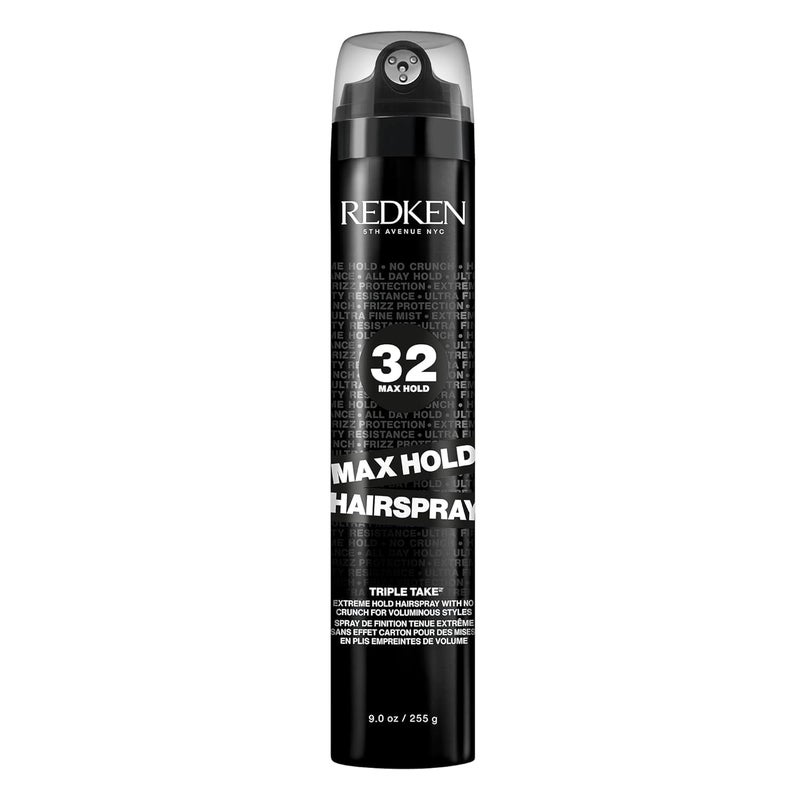 Redken Max Hold Hairspray 32 | Extreme Maximum High Hold Hairspray | Long-Lasting Lift & Body | All-Day Style Control | Dry Finish | 24 Hour Humidity Resistance | | For All Hair Types | 9 Oz - Image 1