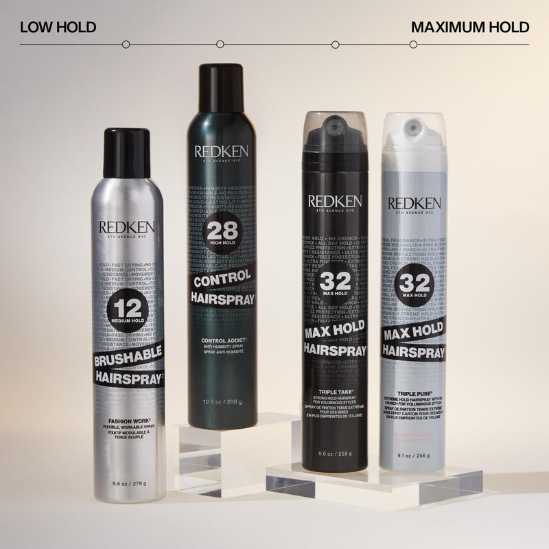 Redken Max Hold Hairspray 32 | Extreme Maximum High Hold Hairspray | Long-Lasting Lift & Body | All-Day Style Control | Dry Finish | 24 Hour Humidity Resistance | | For All Hair Types | 9 Oz - Image 3