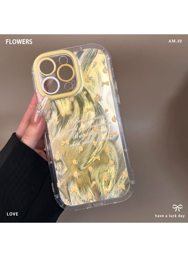 NIBEMINENT Floral Pattern With Thickening And Anti Slip Protective TPU Case Cover For iPhone 14 Pro - Image 1
