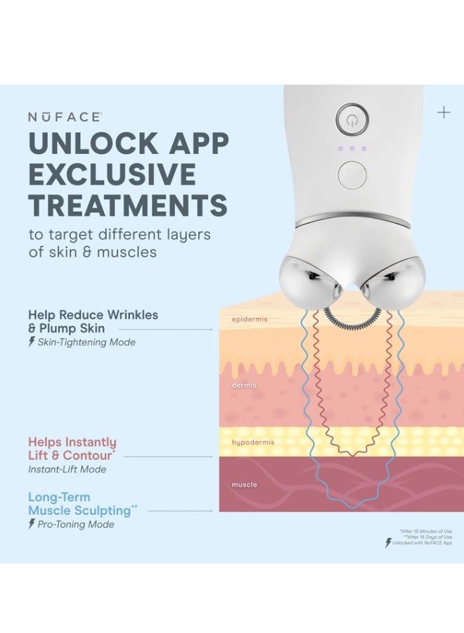 نوفيس مجموعة NuFACE TRINITY+ PRO الكاملة - لشدّ وتحديد وتوحيد لون بشرتك - جهاز ذكي متطور لشدّ الوجه - تتضمن ملحقات (ELE + TWR)، وفرشاة تنظيف، وكريم حريري، وجل مائي - Image 3