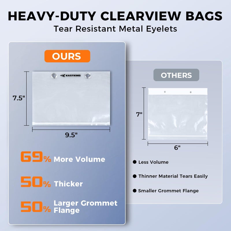 KastKing BaitSpace Detachable Bait Binder Tackle Bag â€“ Large Clear Sleeves, Durable 900D Water-resistant Fabric, Soft Plastic Bait Storage For Hooks, Sinkers & Fishing Accessories - Image 3