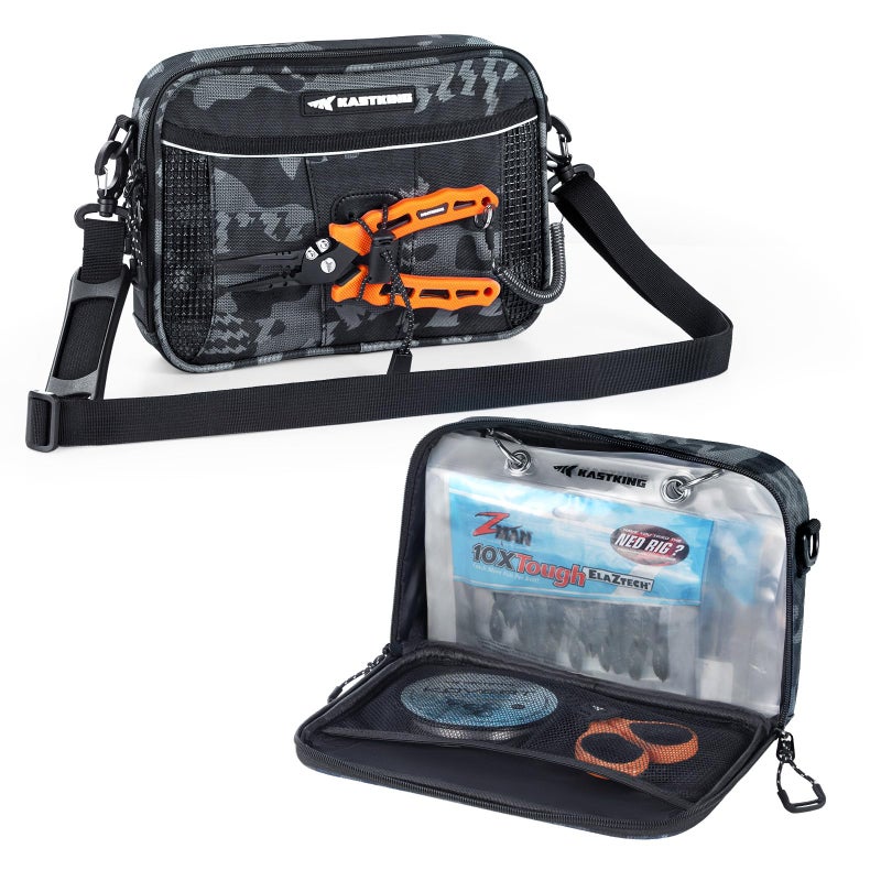 KastKing BaitSpace Detachable Bait Binder Tackle Bag â€“ Large Clear Sleeves, Durable 900D Water-resistant Fabric, Soft Plastic Bait Storage For Hooks, Sinkers & Fishing Accessories - Image 1