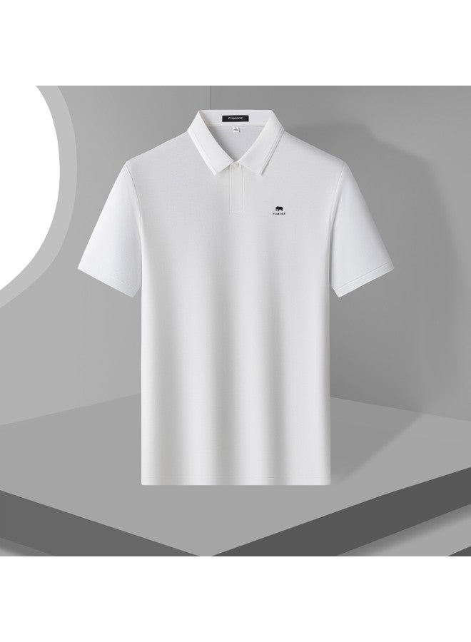 Fomoce summer Fashion Men's Casual Short Sleeve Polo Shirt With Turn-down Collar - Image 4