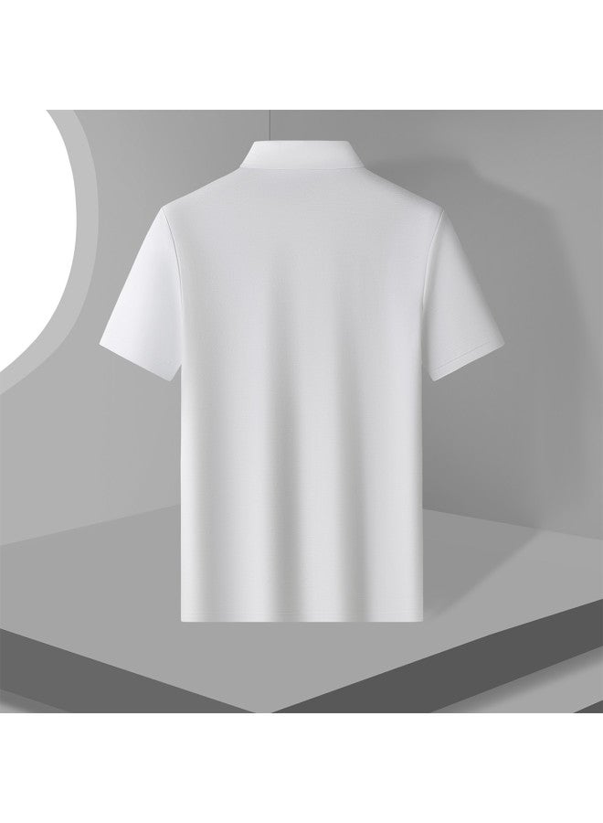 Fomoce summer Fashion Men's Casual Short Sleeve Polo Shirt With Turn-down Collar - Image 5