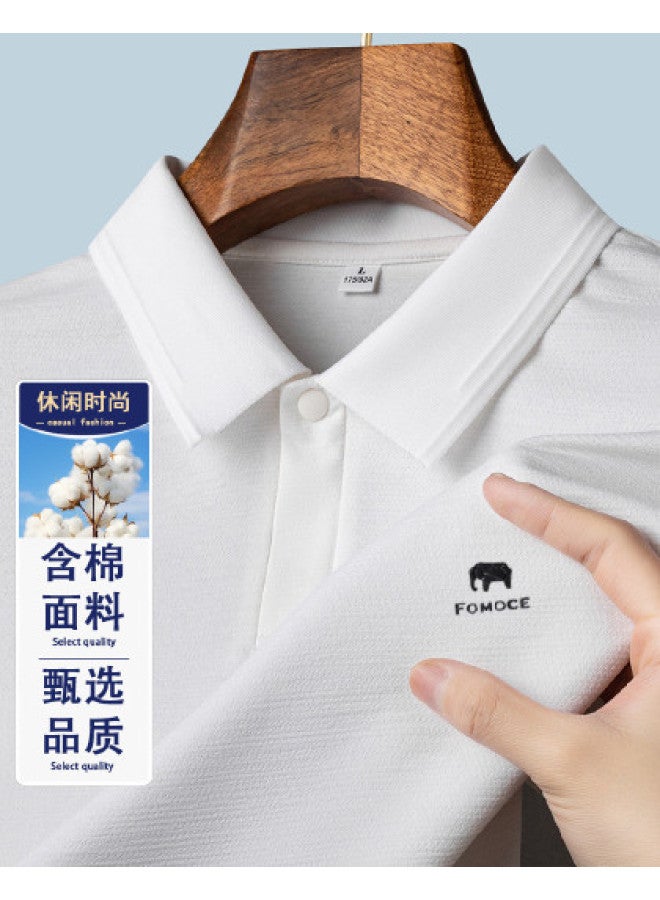 Fomoce summer Fashion Men's Casual Short Sleeve Polo Shirt With Turn-down Collar - Image 1