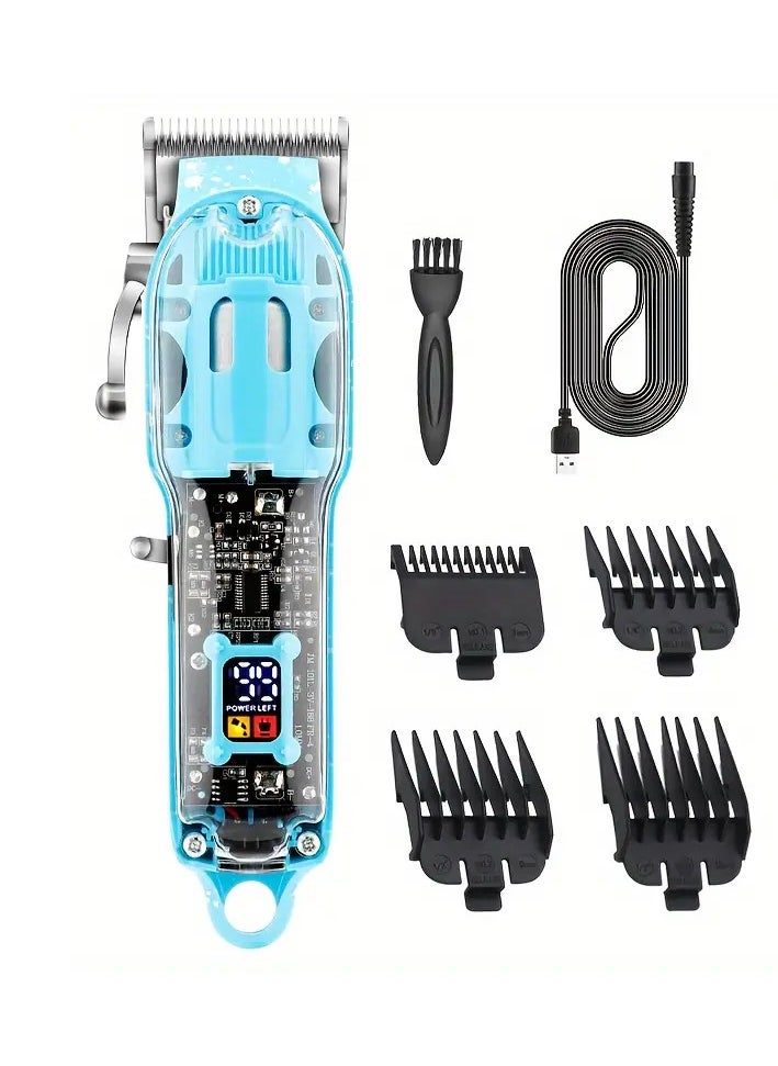 SILVER CREST Stylish Retro Oil Head Hair Clipper - Professional Electric Beard Trimmer with Enhanced Transparency & Precision LCD Display 