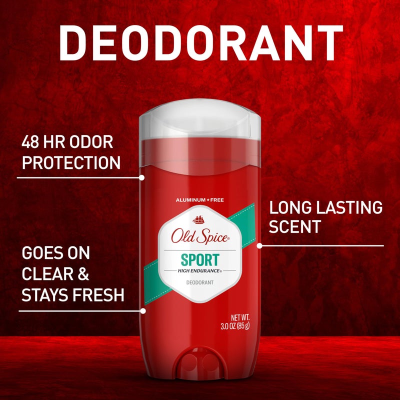 Old Spice Aluminum Free Deodorant For Men, High Endurance, 24/7 Sweat Defense & Odor Protection, 24/7 Freshness & Lasting Scent, Sport Scent, 3.0 oz (Pack of 3) - Image 2
