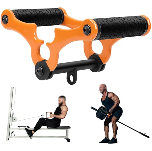 Lovind V Bar Landmine Attachment T Bar Handle for Barbell BarsFoldable V Bar Row Handle Double D Row Handle with Rubber Coating TRow Attachment for Strength Training Bars BlackYellow - Image 1