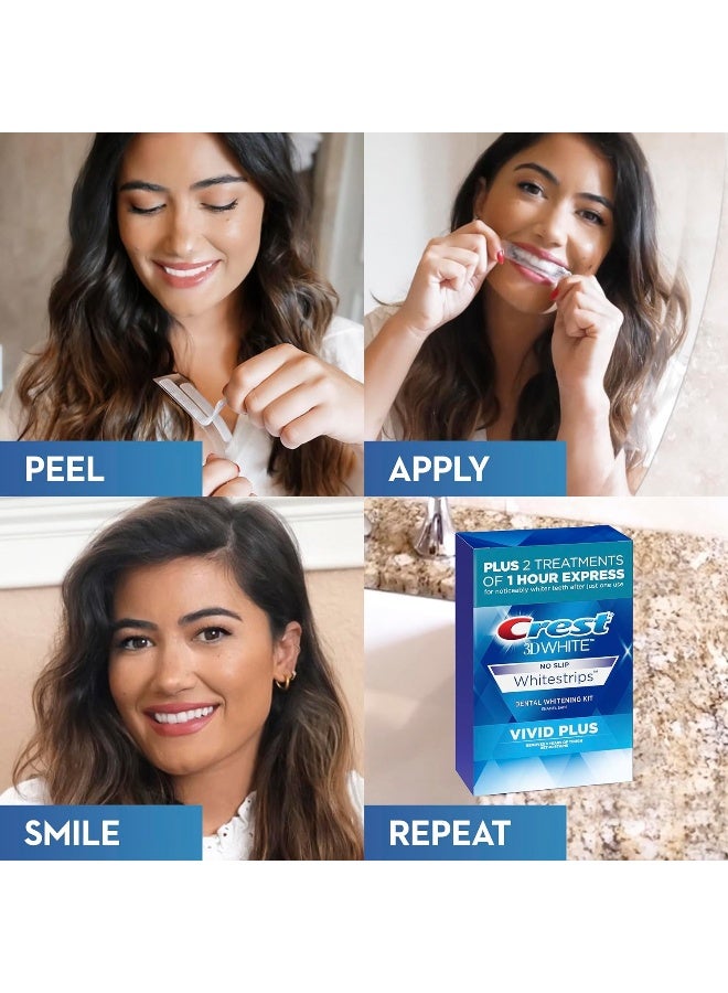 Crest 3D Whitestrips, Vivid Plus, Teeth Whitening Strip Kit, 24 Count (Pack of 1) - Image 2