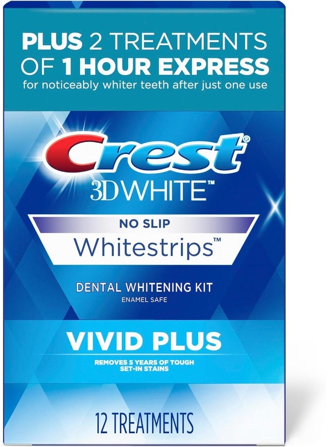 Crest 3D Whitestrips, Vivid Plus, Teeth Whitening Strip Kit, 24 Count (Pack of 1) - Image 5