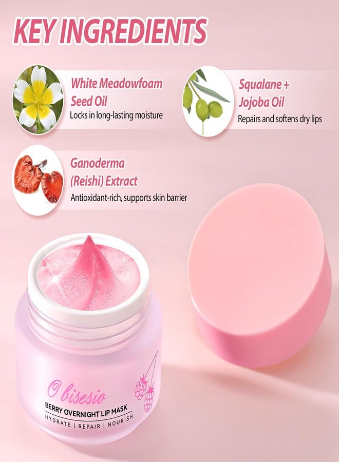 obisesio Lip Sleeping Mask,Moisturizing Lip Balm Containing Squalane and Jojoba Oil,Lip Care Cream That Provides Long-Lasting Moisture and Deep Nourishment,Fruity-Scented Lip Balm,Light and Non-Sticky. - Image 2