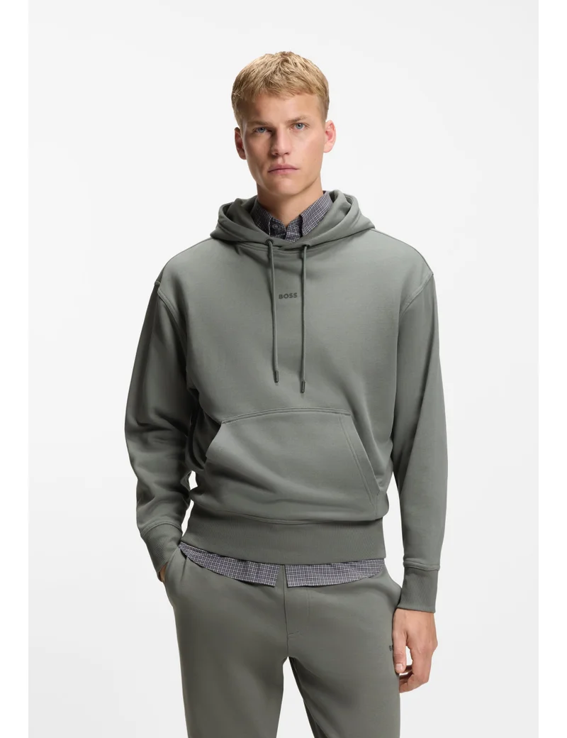 BOSS Cotton-terry tracksuit set with contrast logos