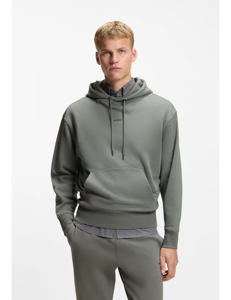 BOSS Cotton-terry tracksuit set with contrast logos