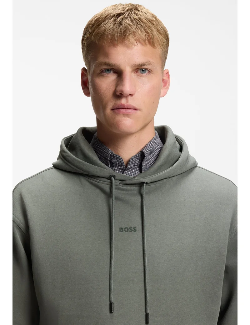 BOSS Open Grey Cotton-terry tracksuit set with contrast logos for Men | Best Price UAE